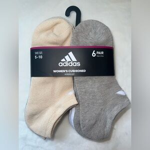Adidas Women’s No Show Cushioned Socks 6-Pack AEROREADY NWT